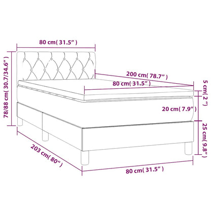 Giroletto a Molle con Materasso Blu Scuro 80x200 cm in Velluto | homemem39