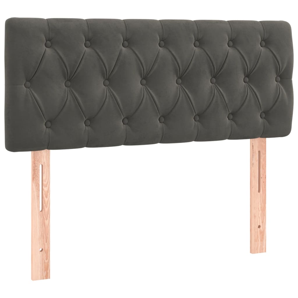 Giroletto a Molle con Materasso Grigio Scuro 90x190 cm Velluto