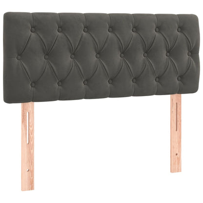 Giroletto a Molle con Materasso Grigio Scuro 90x190 cm Velluto