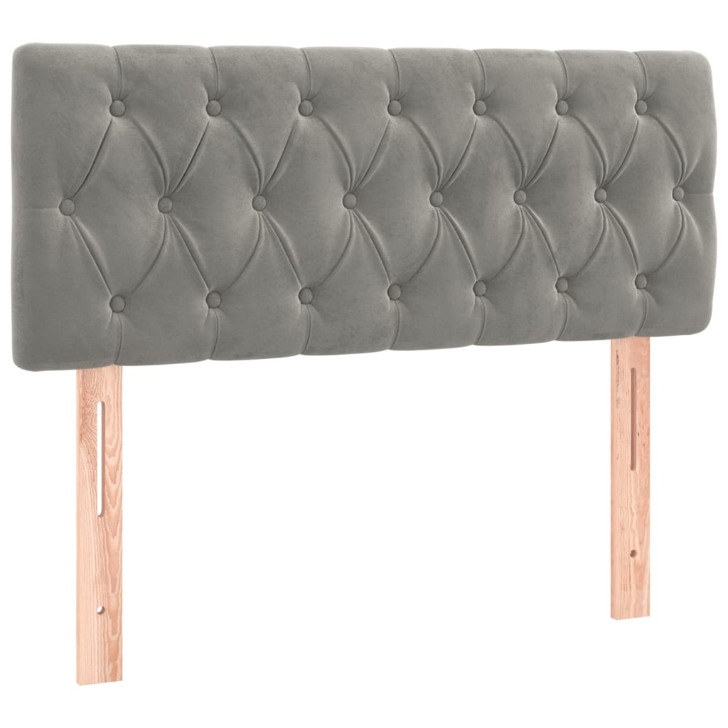 Giroletto a Molle con Materasso Grigio Chiaro 100x200cm Velluto