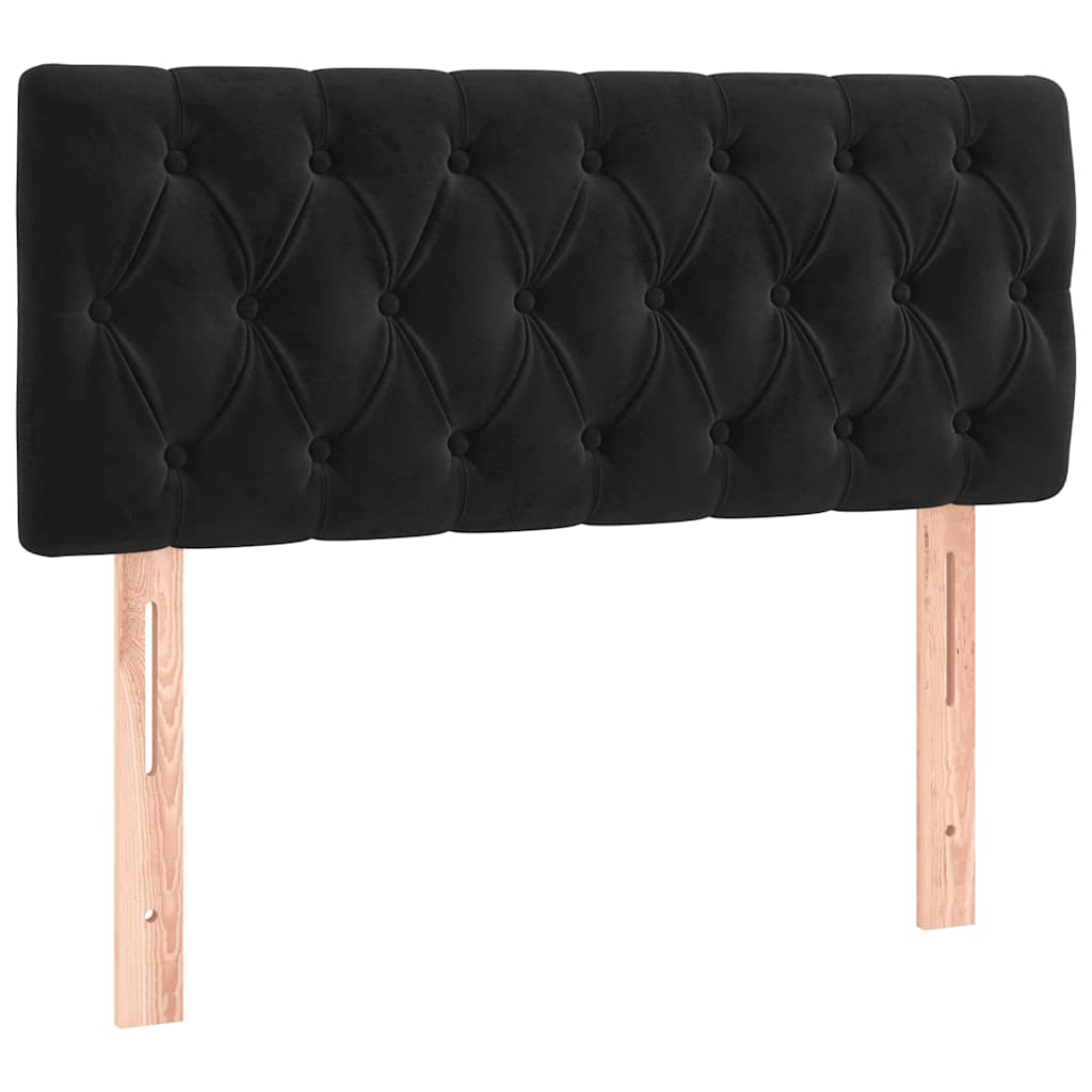 Giroletto a Molle con Materasso Nero 100x200 cm in Velluto