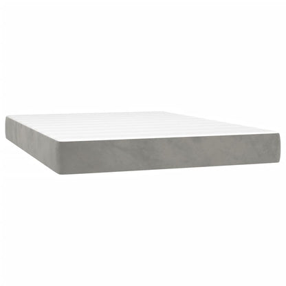 Giroletto a Molle con Materasso Grigio Chiaro 140x200cm Velluto | homemem39