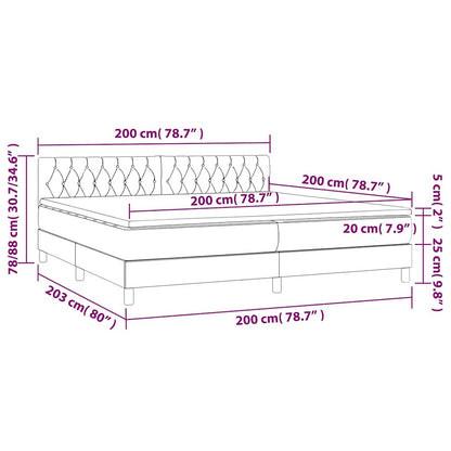 Giroletto a Molle con Materasso Nero 200x200 cm in Velluto