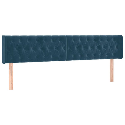 Giroletto a Molle con Materasso Blu Scuro 200x200 cm in Velluto