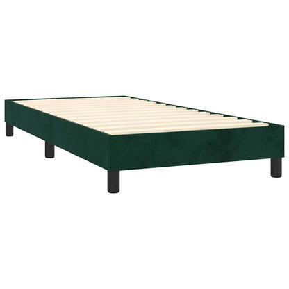 Giroletto a Molle con Materasso Verde Scuro 80x200 cm Velluto