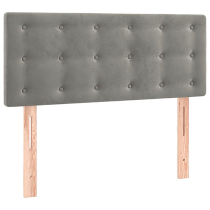 Giroletto a Molle con Materasso Grigio Chiaro 90x200 cm Velluto