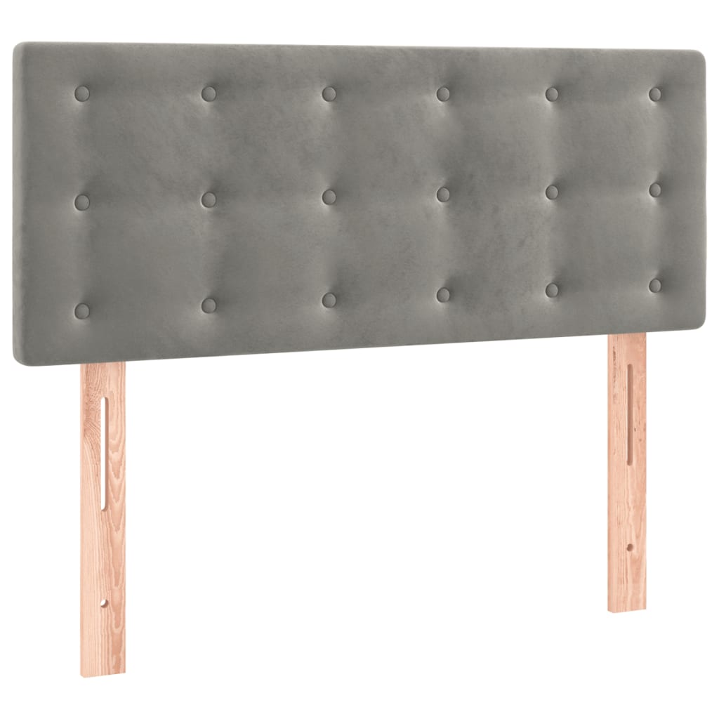 Giroletto a Molle con Materasso Grigio Chiaro 100x200cm Velluto