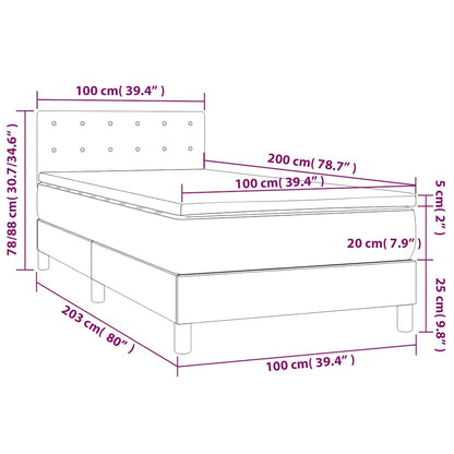 Giroletto a Molle con Materasso Blu Scuro 100x200 cm in Velluto | homemem39
