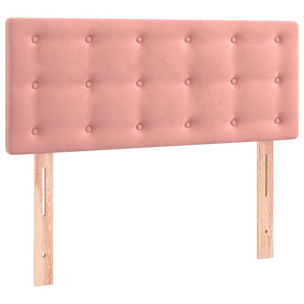 Giroletto a Molle con Materasso Rosa 100x200 cm in Velluto