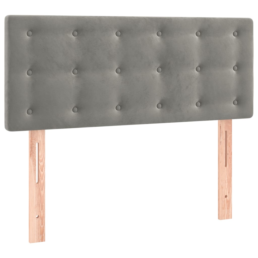 Giroletto a Molle con Materasso Grigio Chiaro 120x200cm Velluto