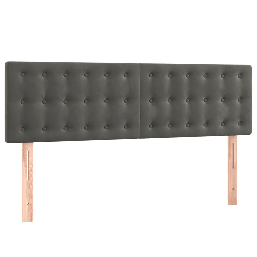 Giroletto a Molle con Materasso Grigio Scuro 140x200 cm Velluto | homemem39