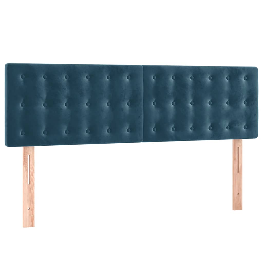 Giroletto a Molle con Materasso Blu Scuro 140x200 cm in Velluto