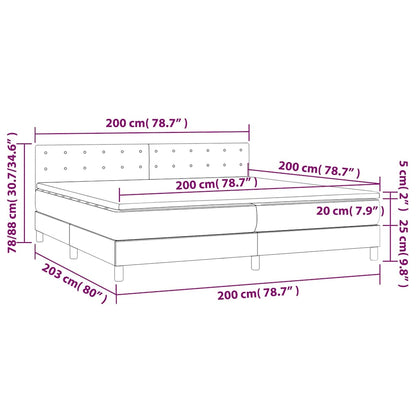 Giroletto a Molle con Materasso Verde Scuro 200x200 cm Velluto
