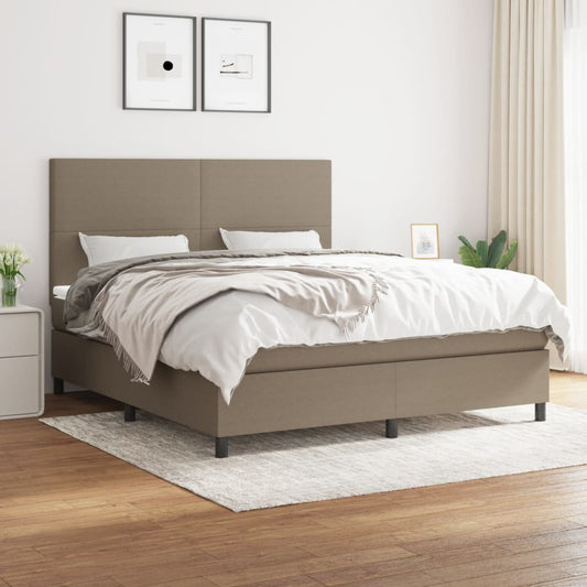 Giroletto a Molle con Materasso Tortora 180x200 cm in Tessuto | homemem39