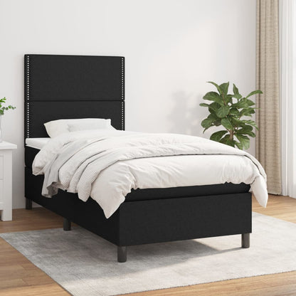 Giroletto a Molle con Materasso Nero 90x190 cm in Tessuto | homemem39