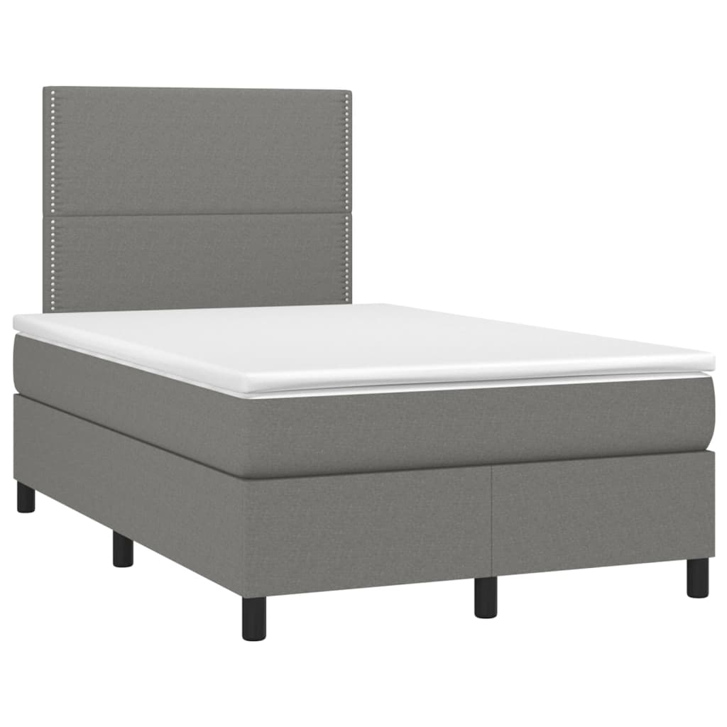 Giroletto a Molle con Materasso Grigio Scuro 120x200 cm Tessuto