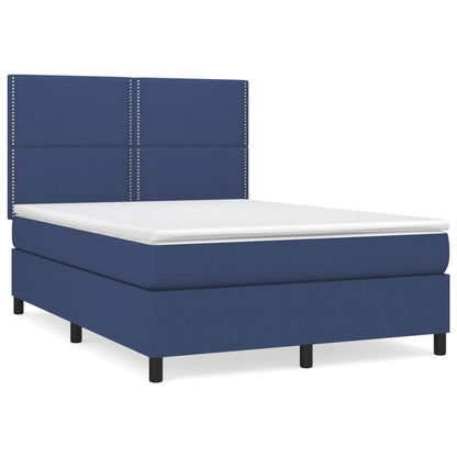 Giroletto a Molle con Materasso Blu 140x200 cm in Tessuto | homemem39