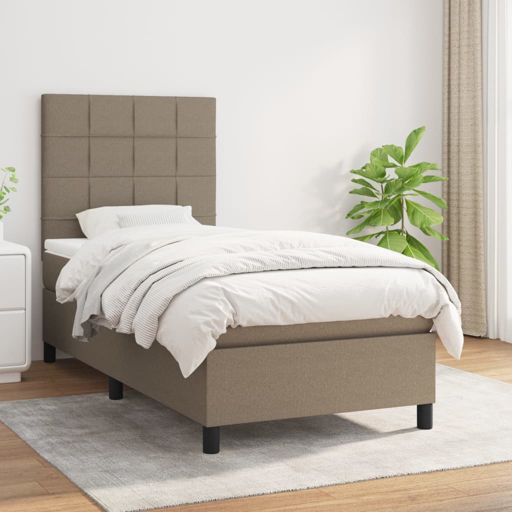Giroletto a Molle con Materasso Tortora 80x200 cm inTessuto | homemem39