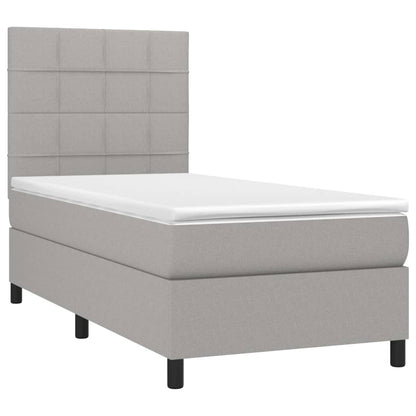 Giroletto a Molle con Materasso Grigio Chiaro 90x190 cm Tessuto