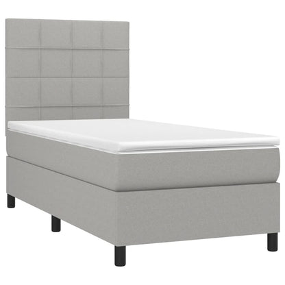 Giroletto a Molle con Materasso Grigio Chiaro100x200 cm Tessuto