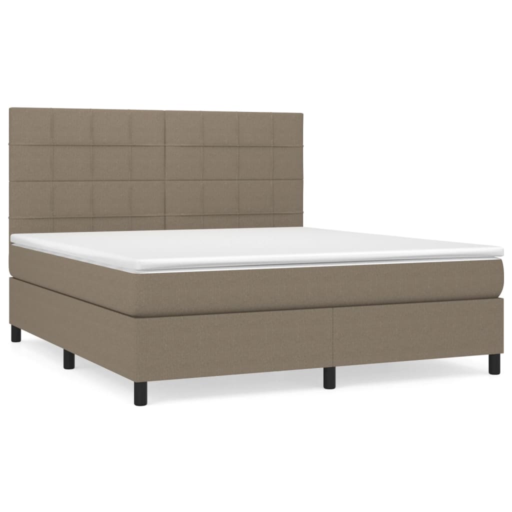 Giroletto a Molle con Materasso Tortora 180x200 cm in Tessuto | homemem39