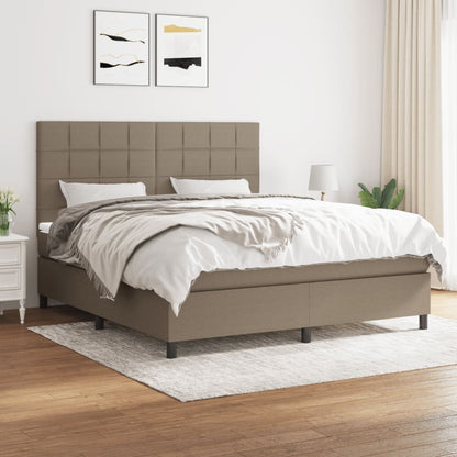 Giroletto a Molle con Materasso Tortora 180x200 cm in Tessuto | homemem39