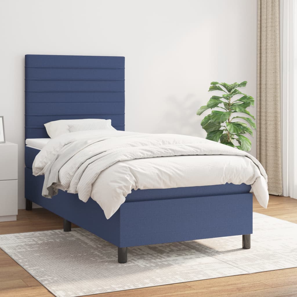 Giroletto a Molle con Materasso Blu 80x200 cm inTessuto | homemem39