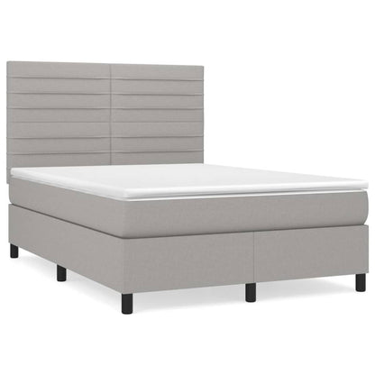 Giroletto a Molle con Materasso Grigio Chiaro 140x190cm Tessuto | homemem39
