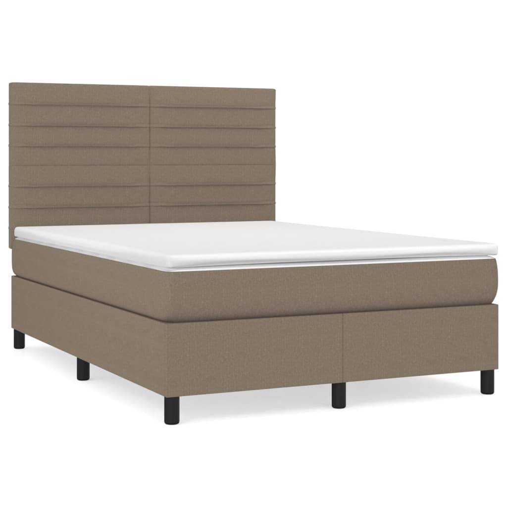Giroletto a Molle con Materasso Tortora 140x200 cm in Tessuto | homemem39