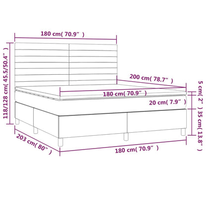 Giroletto a Molle con Materasso Tortora 180x200 cm in Tessuto | homemem39