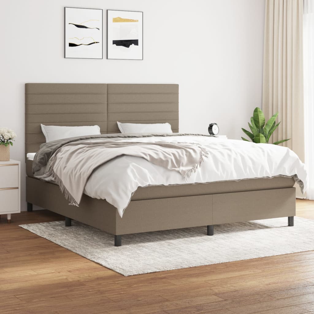 Giroletto a Molle con Materasso Tortora 180x200 cm in Tessuto | homemem39