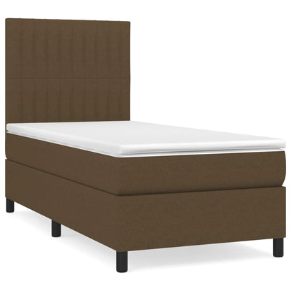 Giroletto a Molle con Materasso Marrone Scuro 80x200 cm Tessuto | homemem39