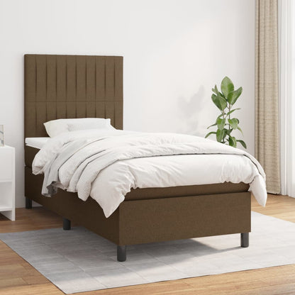 Giroletto a Molle con Materasso Marrone Scuro 80x200 cm Tessuto | homemem39