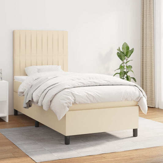 Giroletto a Molle con Materasso Crema 80x200 cm inTessuto