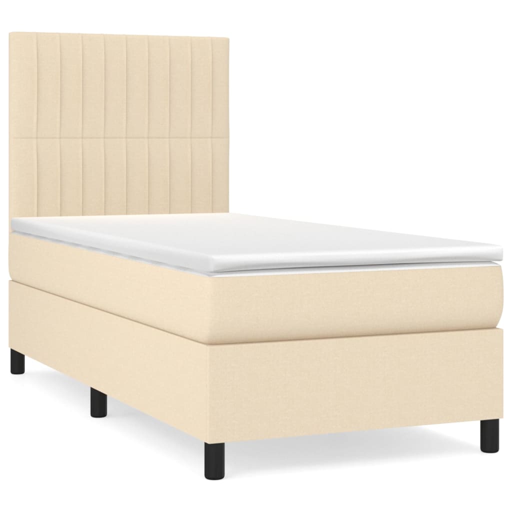 Giroletto a Molle con Materasso Crema 100x200 cm in Tessuto