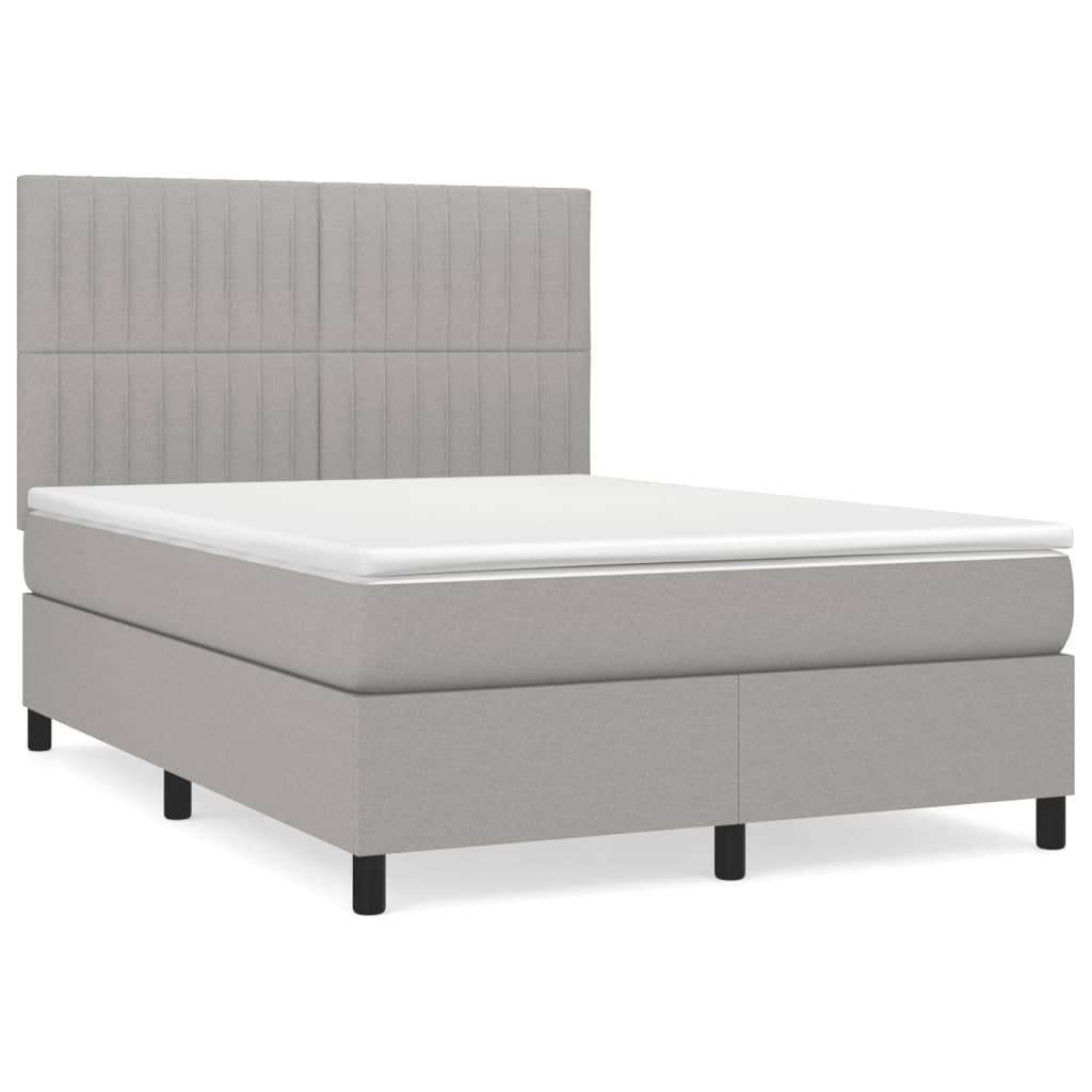 Giroletto a Molle con Materasso Grigio Chiaro 140x190cm Tessuto | homemem39