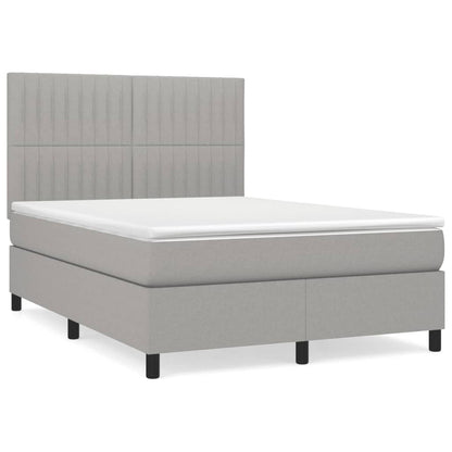 Giroletto a Molle con Materasso Grigio Chiaro 140x190cm Tessuto | homemem39