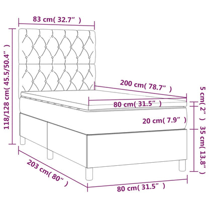 Giroletto a Molle con Materasso Tortora 80x200 cm inTessuto | homemem39