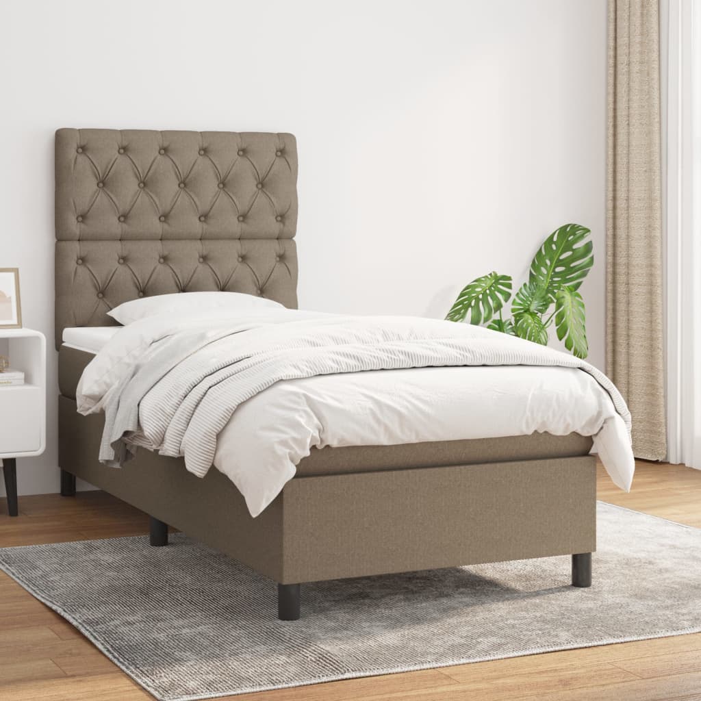 Giroletto a Molle con Materasso Tortora 80x200 cm inTessuto | homemem39