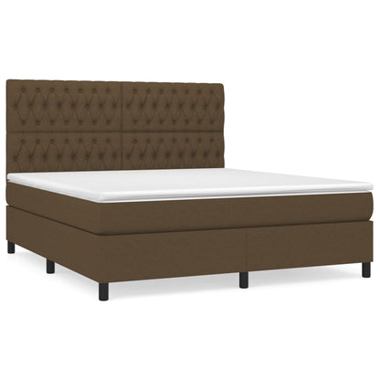 Giroletto a Molle con Materasso Marrone Scuro 180x200cm Tessuto | homemem39