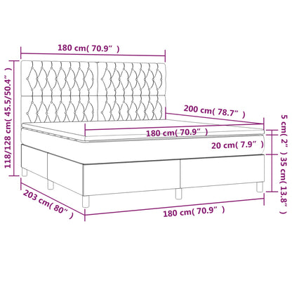 Giroletto a Molle con Materasso Marrone Scuro 180x200cm Tessuto | homemem39