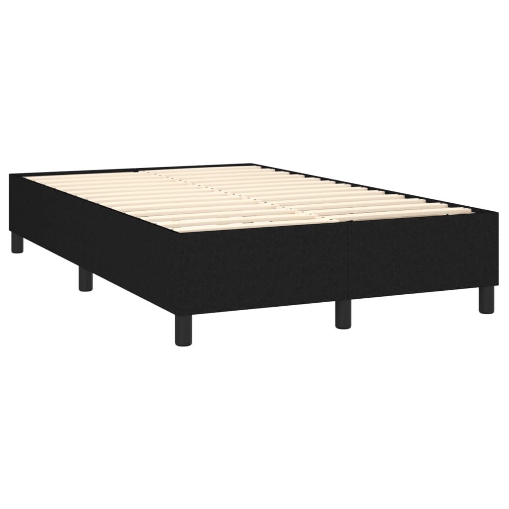 Giroletto a Molle con Materasso Nero 120x200 cm in Tessuto