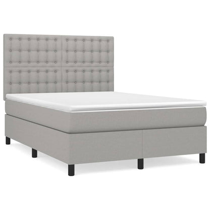 Giroletto a Molle con Materasso Grigio Chiaro 140x190cm Tessuto | homemem39