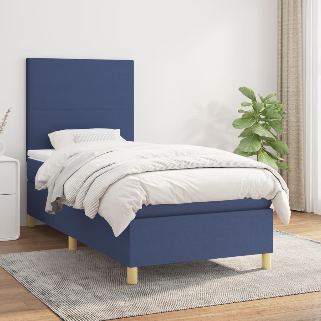 Giroletto a Molle con Materasso Blu 90x190 cm in Tessuto | homemem39