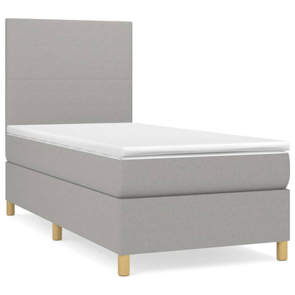 Giroletto a Molle con Materasso Grigio Chiaro 90x200 cm Tessuto | homemem39