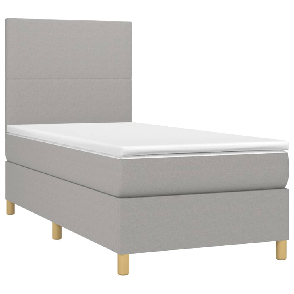 Giroletto a Molle con Materasso Grigio Chiaro 90x200 cm Tessuto | homemem39