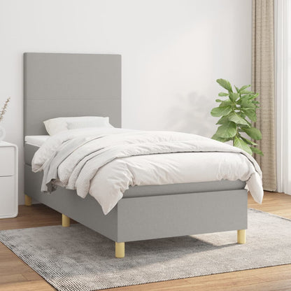 Giroletto a Molle con Materasso Grigio Chiaro 90x200 cm Tessuto | homemem39