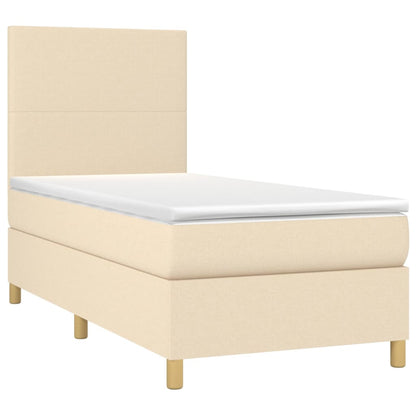 Giroletto a Molle con Materasso Crema 90x200 cm inTessuto