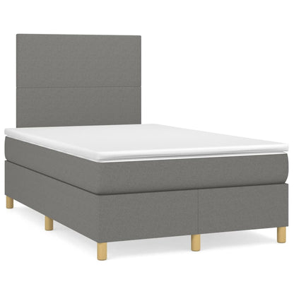 Giroletto a Molle con Materasso Grigio Scuro 120x200 cm Tessuto | homemem39