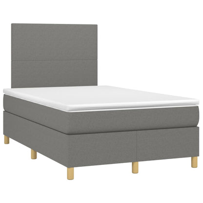 Giroletto a Molle con Materasso Grigio Scuro 120x200 cm Tessuto | homemem39